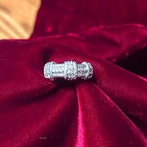 Vintage Judith Ripka Sterling Silver CZ rope style ring